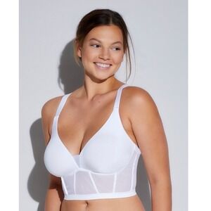 Cosabella Sardegna Curvy Plunge Longline Bra White - Size S / NWT